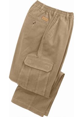 Blair Haband Men's Casual Joe® Stretch Waist Poplin Cargo Pants - Tan - 54