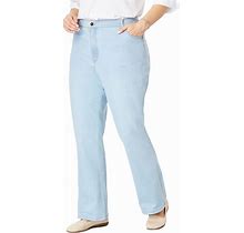 Plus Size Women's Bootcut Stretch Jean By Woman Within In Light Wash Sanded (Size 22 WP)