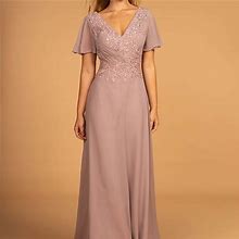 Gls Collective Dresses | Mother Of The Bride Long Gown Dress Gls2520 Mauve | Color: Cream | Size: Various