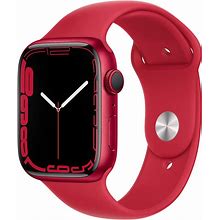 Apple Watch Series 7 (GPS, 45MM) (Product) RED Aluminum Case With (PRODUCT) RED Sport Band (Renewed)