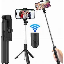 Aukvite Selfie Stick Tripod With Remote, Portable Phone Tripod Stand For iPhone 14 Pro Max 13 12 11 X XR XS 8 7 6S, Extendable Selfie Stick Phone