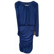 Ivy + Blu Dress Navy Blue Ruched Dress Size 10