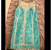 Lilly Pulitzer Dresses | Lilly Pulitzer Shift Dress - Blue Shell Print | Color: Blue/White | Size: 6