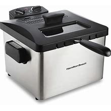 Hamilton Beach Professional Style Electric Deep Fryer, Lid With View Window, 1800 Watts, 19 Cups / 4.5 Liters Oil Capacity, One XL Frying Basket,