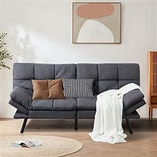 Opoiar Convertible Memory Foam Sleeper Sofa Loveseat Bed Breathable Linen Adjustable Lounge Couch Futon Sets For Living Room Sofabed, Grey-01