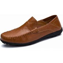 Men's Loafers & Slip-Ons Crochet Leather Shoes Comfort Loafers Plus Size Walking Business Classic Casual Outdoor Daily Nappa Leather Cowhide Breathabl