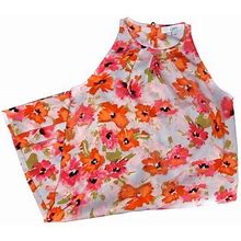 Loft Dresses | Loft Orange Floral Shift Dress | Color: Orange/Pink | Size: 0