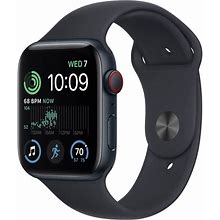 Apple Watch SE (2Nd Gen) (GPS + Cellular, 44Mm) - Midnight Aluminum Case With Midnight Sport Band, XL (Renewed)