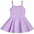 Zhaghmin Plus Size Dress For Girls Summer Toddler Baby Girls Sleeveless Solid Print Dress Vest Dresses Clothes Baby First Birthday Outfit Girl Stretch