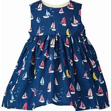 Rachel Riley | Sailboat Print Sleeveless Dress & Bloomers, (Navy Blue Multicolors, Size 18M) | Maisonette