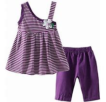 Mud Kingdom Toddler Girls Outfits Floral Dress And Legging Clothes Sets Holiday 24 Months Purple