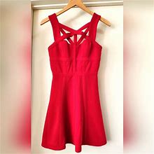 Bcbgmaxazria Dresses | Bcbgmaxazria Red Yasminka Corset A-Line Fit & Flare Party Dress Size 0 | Color: Red | Size: 0
