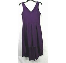 24/7 Comfort Apparel Maternity Fit & Flare Hi Low Dress, Purple, Size