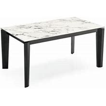 Calligaris Alpha Table W/ Extendable Rectangular Ceramic/Glass Top & Wooden Legs Wood In White | Wayfair Fd0ff292d4fb61d204012aedda43c415