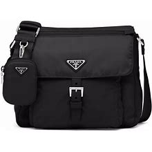 Prada - Re-Nylon Triangle Logo-Plaque Shoulder Bag - Women - Nylon - OS - Black