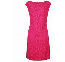 Chaps Pink Floral Lace Sleeveless Sheath Dress Size 6