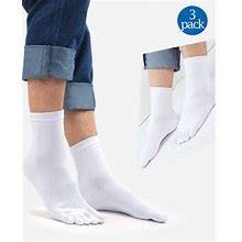 Sayfut 3 Pair Cotton Blends Stretchy Running Sports Five Finger Toe Socks For Men