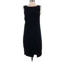 Slate & Willow Casual Dress - Shift Crew Neck Sleeveless: Black Solid Dresses - Women's Size 0