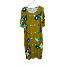 Lularoe Dresses | Luluroe Carly Green Dress 3Xl | Color: Green | Size: 3X