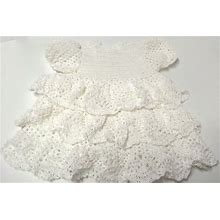 Incandescent White Crochet Baby Dress