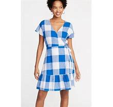Old Navy Dresses | Old Navy Blue & White Gingham Waist-Defined Wrap Dress | Color: Blue/White | Size: S
