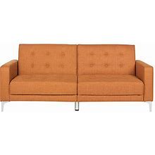 Soho Tufted Convertible Sofa Track-Arm Reclining Sofa, Orange | Back To College | Dorm Essentials