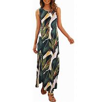 Hount Women's Casual Summer Sleeveless Dress Loose Split Maxi Dresses With Pockets