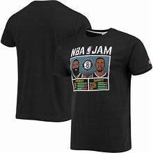 Men's Homage James Harden & Kevin Durant Heathered Charcoal Brooklyn Nets NBA Jam T-Shirt