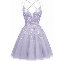 Fokissy Floral Homecoming Dresses Sparkly Tulle Prom Dresses 2024 Short Spaghetti Strap Formal Party Gowns Dress
