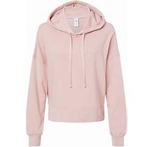 Alternative 9906ZT Women's Eco-Washed Terry Hooded Sweatshirt In Rose Quartz Size Small | Cotton/Polyester Blend