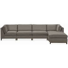 Room & Board | Modern Stevens Five-Piece Modular Sofa W/ Ottoman In Brown Hines Fabric | Stain-Resistant Fabric