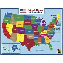UNCLE WU United State Map Wall Poster For Kids -Double Side Educational Poster For Classroom Home -18 X 24 Inch Laminated Waterproof
