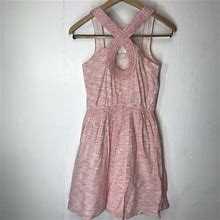Modcloth Doe & Rae Women's Pink Sleeveless Dress Braided Fit & Flare