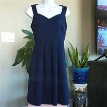 Enfocus Studio Dresses | Blue Front Pleated Sleeveless Dress Size 4 | Color: Blue | Size: 4