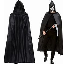 LIOOBO Kylo Costume Black Cloak With Grim Death Scythe Halloween Horror Robe Costume, Ghost Phantom Costume, Halloween Costumes 1Set Scream Costume