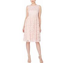 Catherine Malandrino Womens Reva Lace A-Line Fit & Flare Dress, Pink, 10