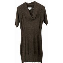 Loft Dresses | Ann Taylor Loft Fitted Dress With Shawl Neck Size Xs | Color: Brown | Size: Xs