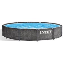 Intex Greywood Prism Frame 12'X30" Round Above Ground Swimming Pool, G
