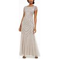 Adrianna Papell Women's Bead Covered Long Dress