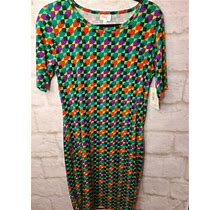 Lularoe Julia Dress Size M Multicolored Geometric. Simply Comfortable