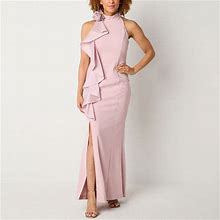 Willow Glenn Floral Applique Sleeveless Evening Gown | Pink | Womens 10 | Dresses Evening Gowns