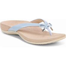 Vionic Bow Thong Sandals - Bella, Size 7 Wide, Skyway Blue