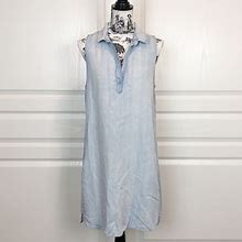 Anthropologie Dresses | Anthropologie Print Sleeveless A-Line Shirt Dress | Color: Blue/White | Size: M