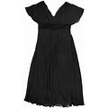 Ever-Pretty Womens Solid Pleated Maxi Dress, Black, 16