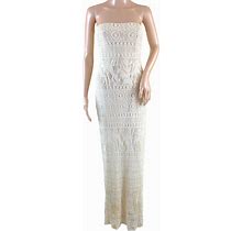 Gunne Sax Millennium Strapless Lace Sequin Underlay Maxi Wedding Dress Size 7