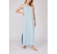 Pure Fiber Pleated Back Drape Dress - Medium Blue