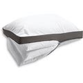 Sleep Number Plushcomfort Bed Pillow Ultimate (Standard) - For All Sleep Positions W/Removable Inserts - Down Alternative, Brushed Cotton, Hotel