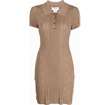 Marine Serre Pointelle-Knit Tennis Dress - Brown