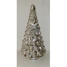 POTTERY BARN Large ANTIQUE MERCURY GLASS CHRISTMAS TREE Silver NEW