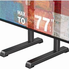 Universal TV Stand, Table Top TV Stand Base Replacement For Most 24 To 77 Inch LCD Tvs, 7 Height Adjustable TV Legs